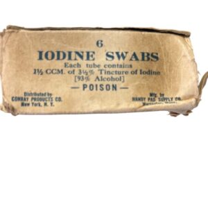 BOITE DE TAMPONS DE TEINTURE D'IODE 1938