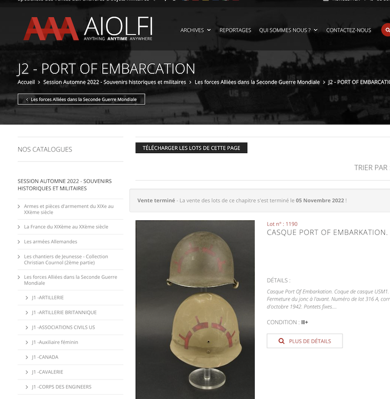 CASQUE "PORT OF EMBARKATION" – Image 17